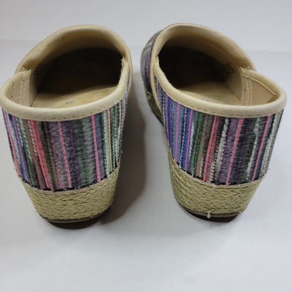 Dansko Jute Pro Artisan Clogs Loafers Blue Colorful Weave Women's Size 8.5 EU 39 - Picture 4 of 7